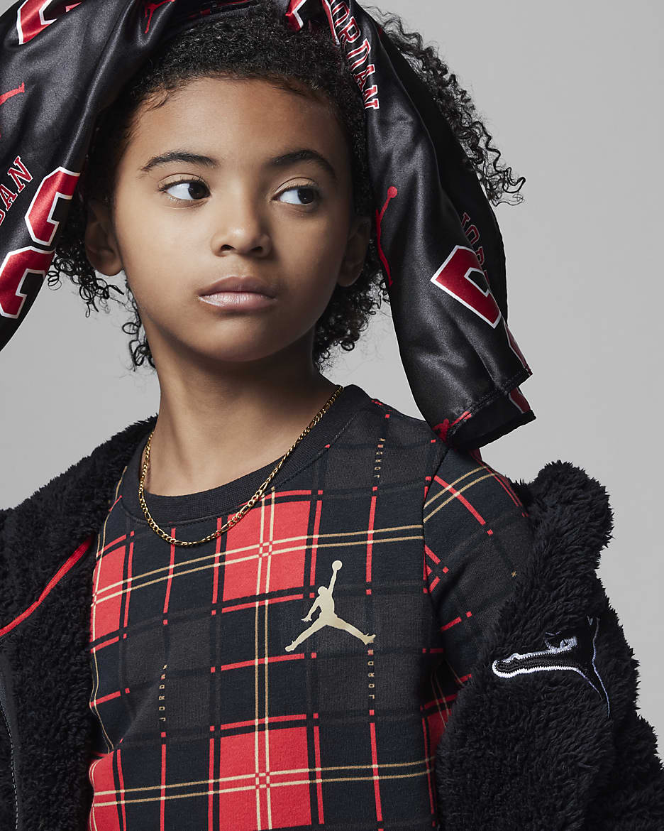 Ensemble avec legging brillant a motif ecossais Jordan Flight pour jeune enfant. Nike FR